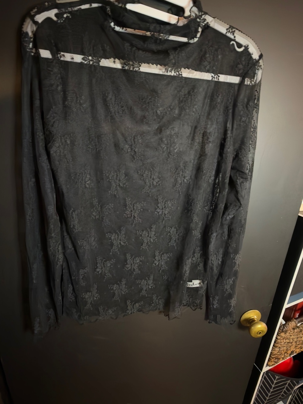 Zen Black Lace Long-Sleeve Top - Picture 2 of 5